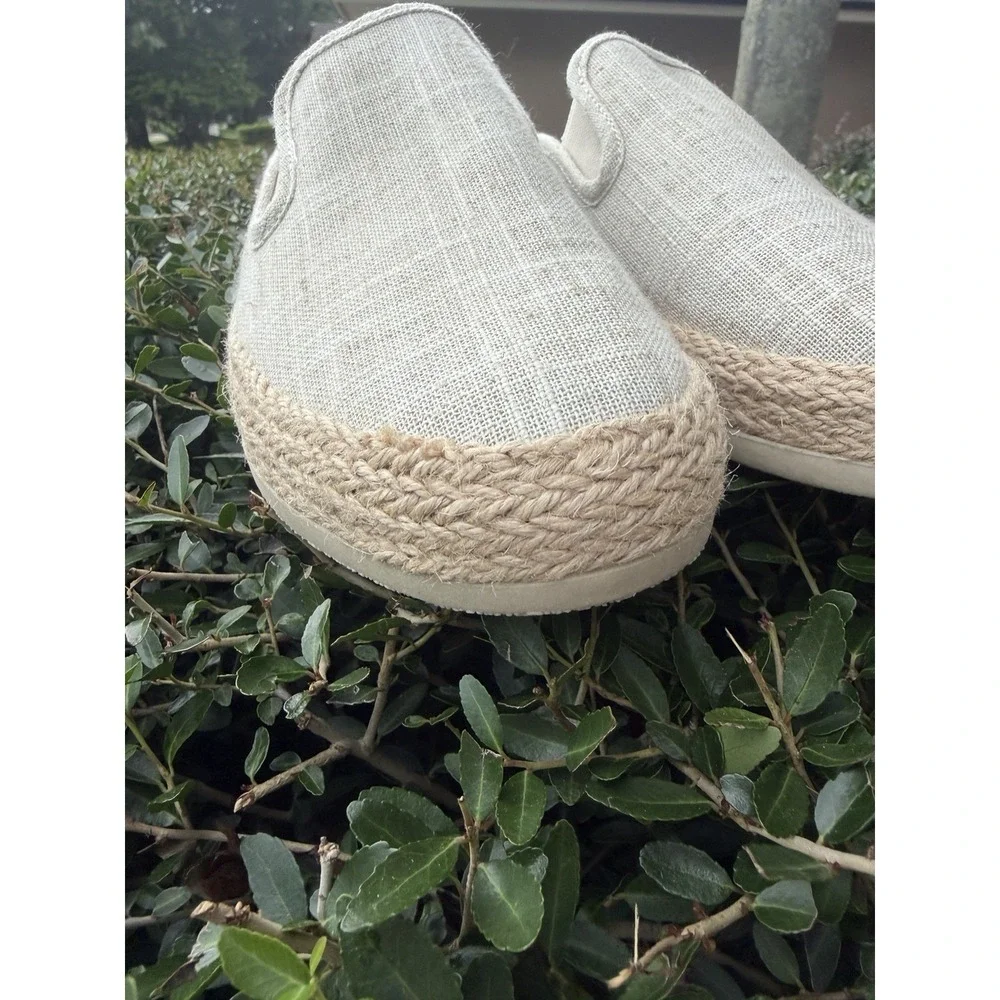 Esprit Neema Espadrille Mule Size 9.5M Natural Linen Summer Slide Casual Shoe